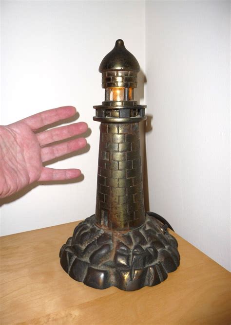 Antique Brass Lighthouse Boudoir Lamp Nightlight EBay