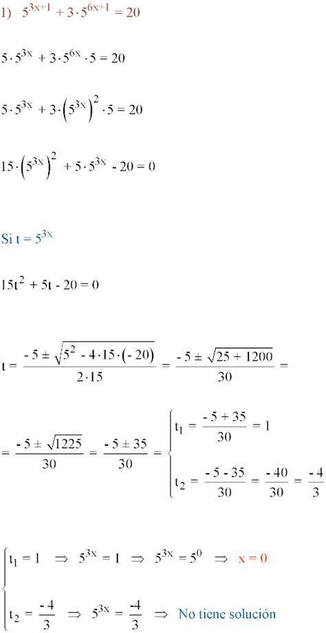 Ejercicios Resueltos De Ecuaciones Exponenciales Propiedades De Las
