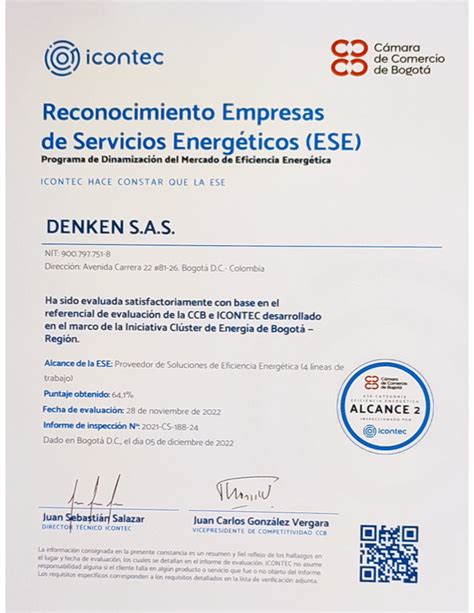 Reconocimiento Como Empresa Prestadora De Servicios Energ Ticos Denken