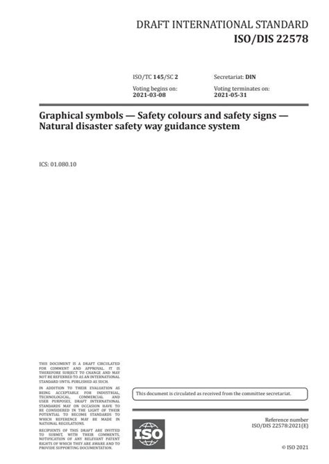 ISO DIS 22578 Graphical Symbols Safety Colours And Safety Signs