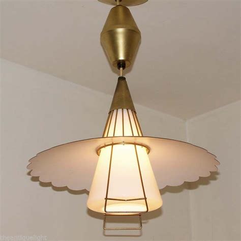 521 Vintage 50s 60s Ceiling Light Lamp Fixture Re Wire Midcentury Retro