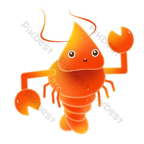 Anthropomorphic Lobster Illustration With Raised Hands PNG Images | PSD ...