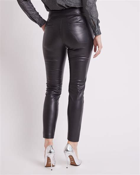 Pantalon Cheville Jambe Troite Et Taille Haute En Faux Cuir Rw Co