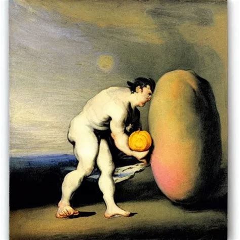 Saturn Devouring A Peach Painting By Francisco Goya Stable Diffusion