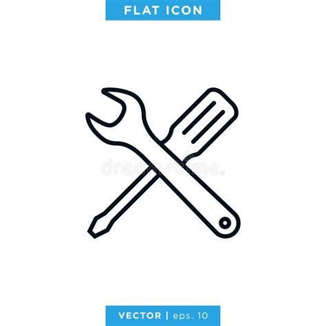 Tools Icon Vector Logo Design Template Screwdriver And Wrench Icon