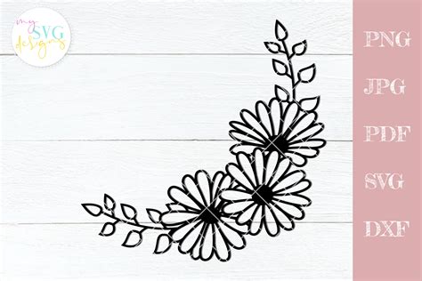 Daisy Svg Svg Flowers Flower Svg Floral Frame Svg Floral Border By