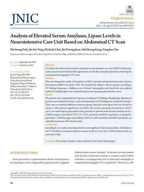 PDF Analysis Of Elevated Serum Amylases Lipase Levels In