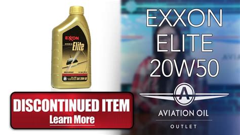 Exxon Elite 20w 50 Has Been Discontinued Aviation Oil Outlet Youtube