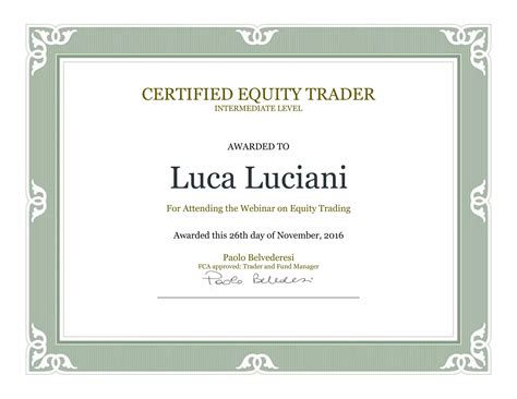Equity Trader Certificate | PDF