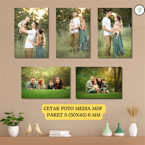 Jual PAKET 5 CETAK FOTO MEDIA PAPAN KAYU MDF UKURAN 30X45 CM 6 MM