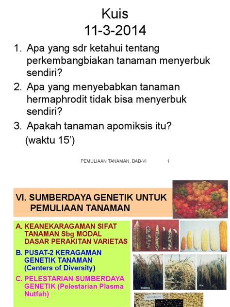 6 Sumber Daya Genetik Untuk Pemuliaan Tanaman