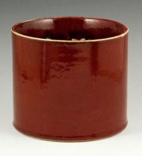 Antique Chinese Kangxi Oxblood Brush Pot Etsy