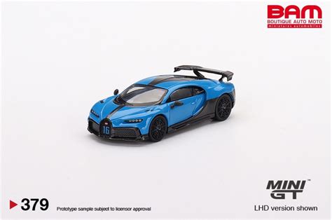 MINI GT MGT00379 L BUGATTI Chiron Pur Sport Blue LHD Boutique Auto