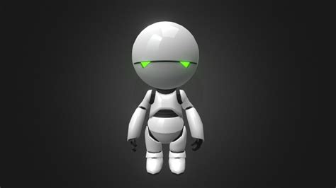 Marvin The Depressed Robot Low Poly D Model By Dennis Whopper