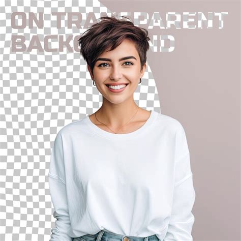 Premium Psd Portrait Of Confident Beautiful Woman With Short Hair