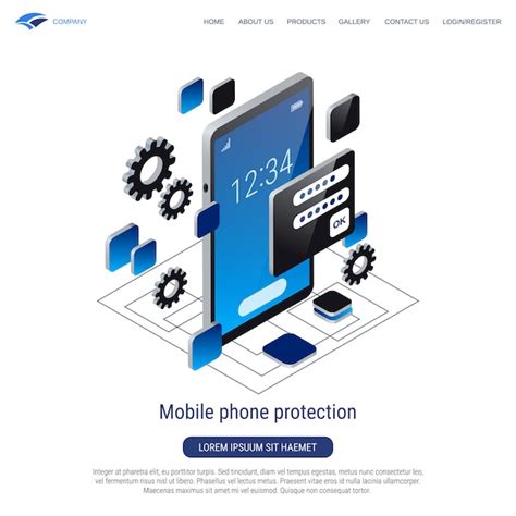 Premium Vector Mobile Phone Protection 3d Isometric Vector Concept