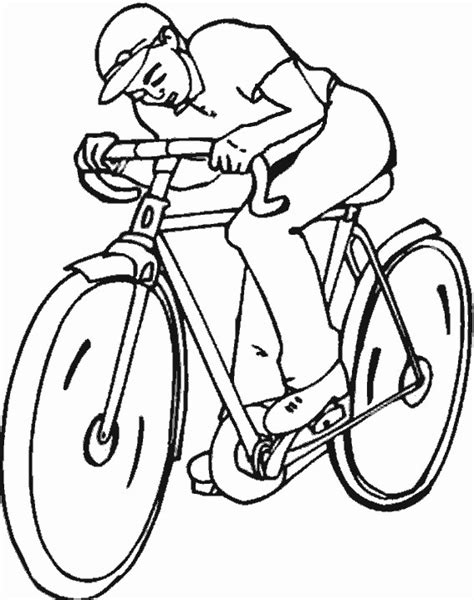 Coloriage Cyclisme simple dessin gratuit à imprimer