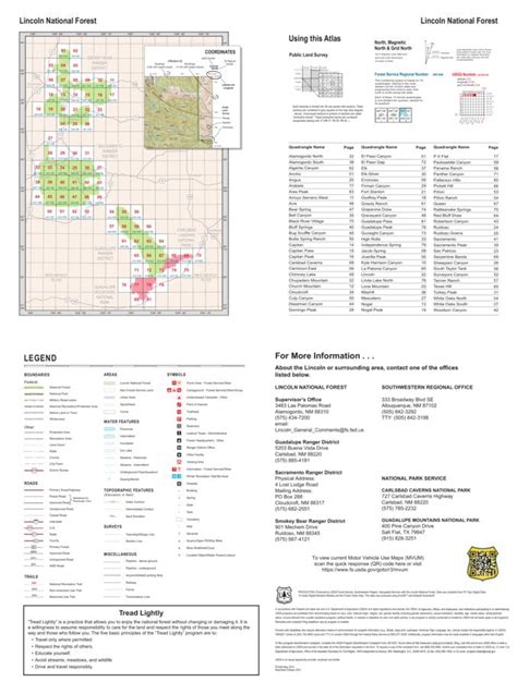 Lincoln National Forest Quadrangle: Atlas Index map by US Forest ...