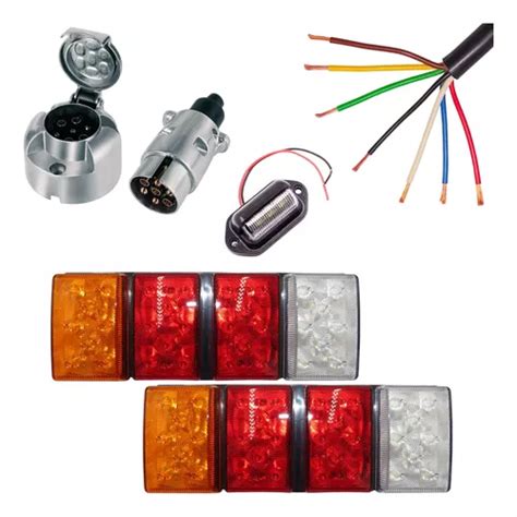 Foco Trasero Led 12 30v Carro Arrastre Cable 5 Mts Patente Cuotas