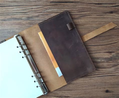 A5 Refillable Leather Journal Diary Notebook Cover 6 Ring Etsy