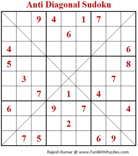 Fun With Sudoku And Anti Diagonal Sudokus