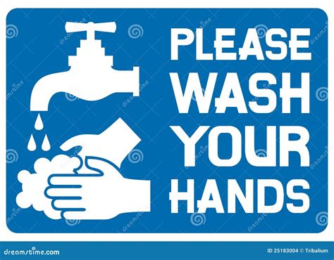 Please Wash Your Hands Sign Stock Vector Illustration Of Clean