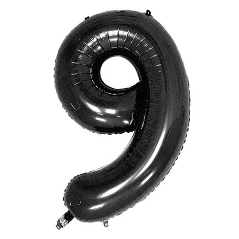 Black Foil Balloon Number 9 (42 inch) - Party Supplies - PartyLady