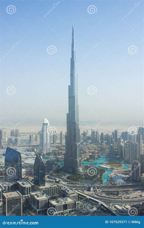 Burj Khalifa from a Helicopter 2 Stock Image - Image of cities, arabia ...