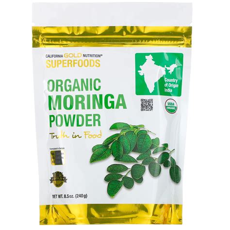 California Gold Nutrition Superfoods Organic Moringa Powder 8 5 Oz 240 G Iherb