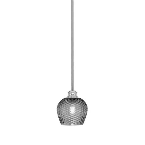 Albany 60 Watt 1 Light Brushed Nickel Pendant Mini Pendant Light Smoke