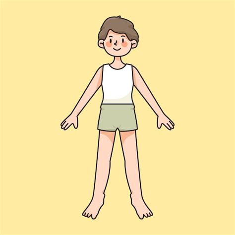 Partes del cuerpo entero ilustración de dibujos animados lindo Vector