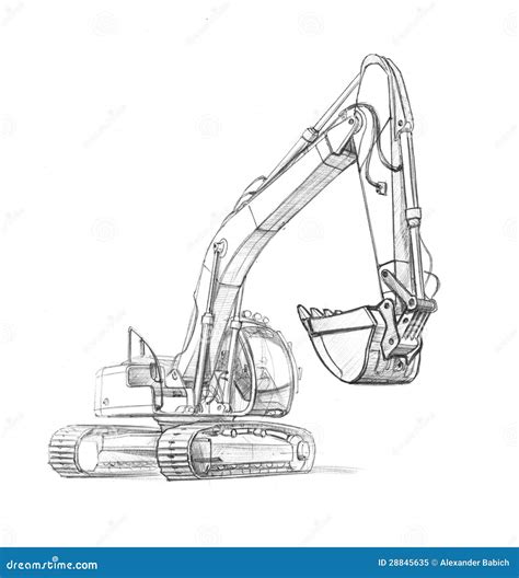 Drawing Excavator Stock Illustration Illustration Of Graphic 28845635