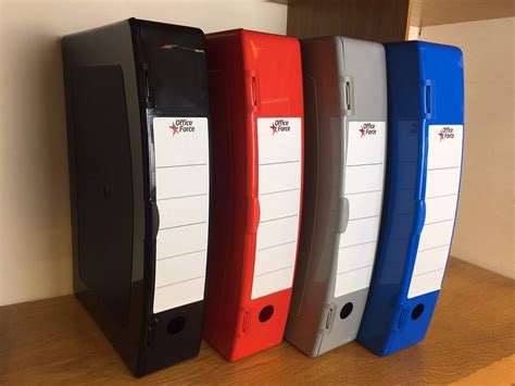Office Force Heavy Duty Assorted Coloured Box Files Pack Of 4