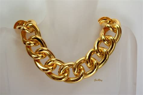 Napier Chain Collar Necklace Gold Plated Vintage Pat Pend Etsy