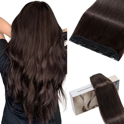 Amazon.com : TESSHAIR 5 Clip One Piece Clip in Hair Extensions Real