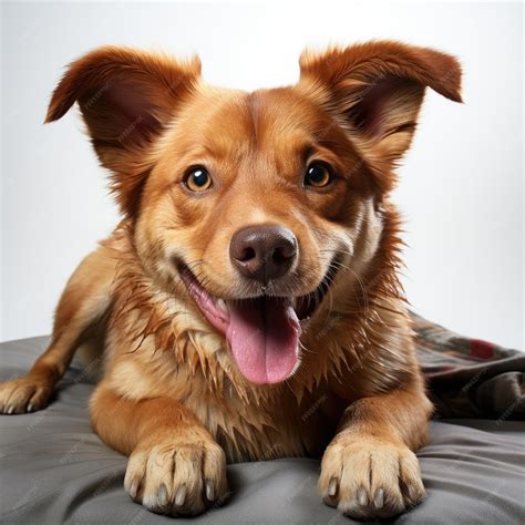 Premium AI Image | Red Heeler Puppy Chewing on Toy