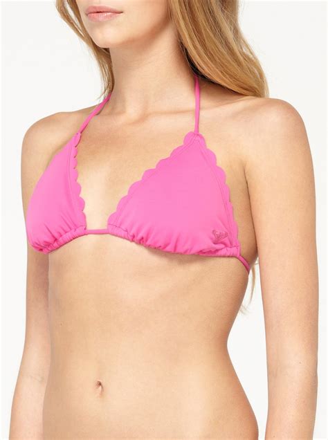 Sun Dancer Scalloped Tiki Tri Bikini Top Roxy