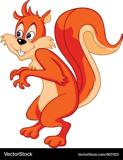 Red squirrel cartoon Royalty Free Vector Image