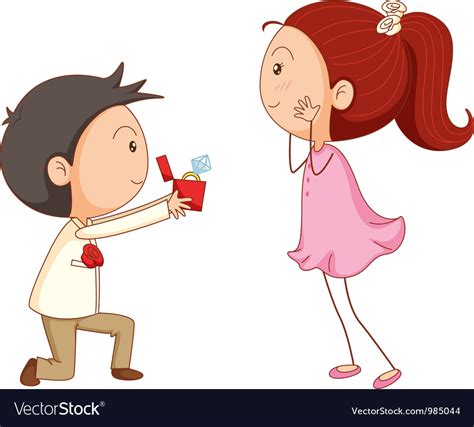 Cartoon Marriage Proposal Royalty Free Vector Image