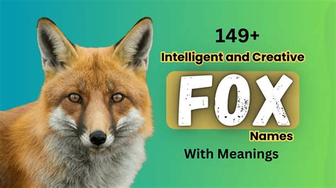 149+ Intelligent And Creative Fox Names With Meanings - Namesbranch.com