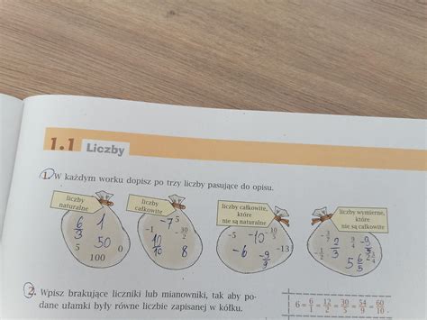 W Ka Dym Worku Dopisz Po Trzy Liczby Pasuj Ce Do Opisu Potrzebuj