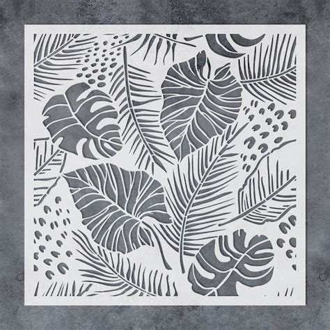 Palm Leaf Stencil Etsy