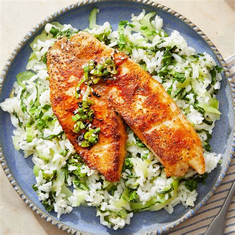 Recipe Seared Tilapia And Honey Lime Sauce With Bok Choy And Jasmine Rice