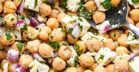 Lemony Chickpea Feta Salad Gluten Free Vegan Option Recipe