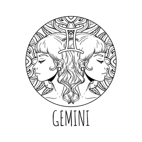 Zodiac Signs Gemini Vector Hd Png Images Gemini Zodiac Sign Artwork