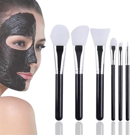 6pcs Silicone Head Makeup Brush Set Facial Face Mask Brush Eye Makeup Brushes Cosmetic Skin Care