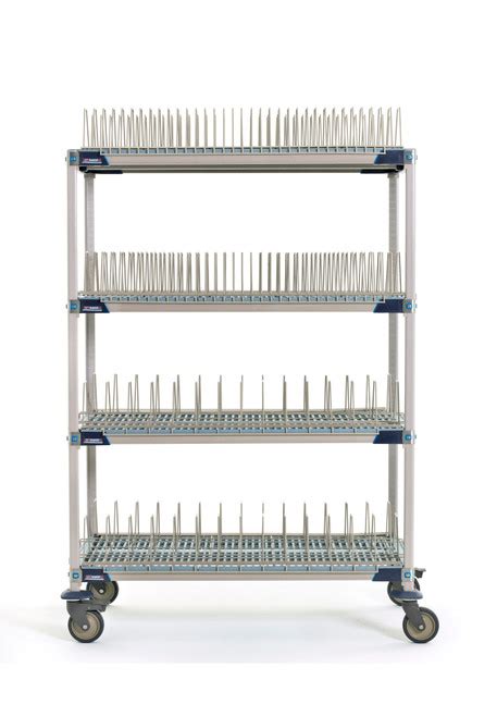 Metromax I Pr48vx4 Mobile Drying Rack With Two Tray Racks And Two Pan Racks 26 X 50 X 68 Metro