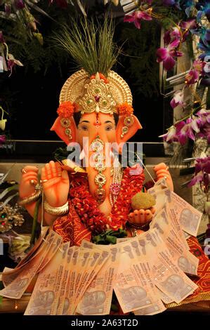 Lord Ganesh Idol From Plaster Of Paris For Ganpati Festival Made In