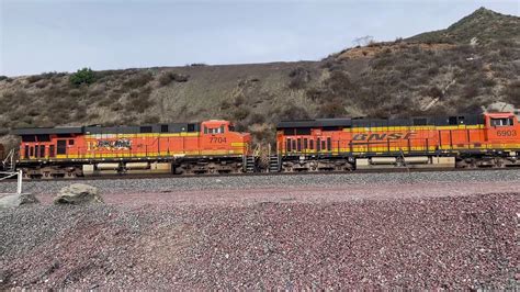 Bnsf Leads Eastbound Monster Stack Train Passes Through Blue Cut