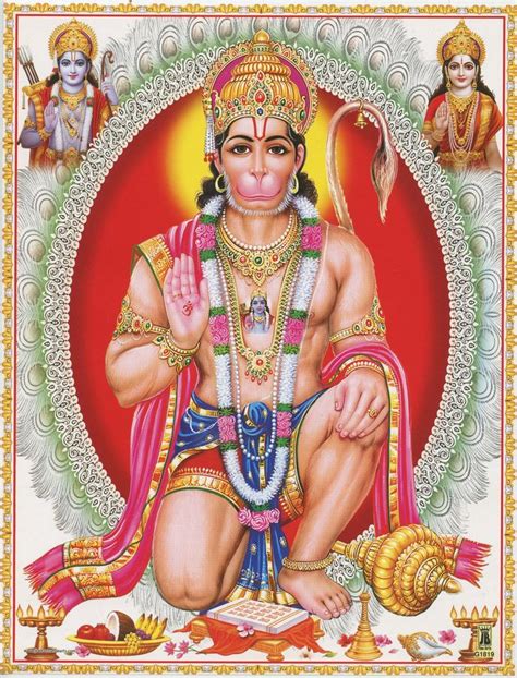 Hanuman Indian Vintage Style Devotional Print Etsy Hanuman